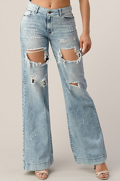 uniq distressed wide leg boyfriend jean wide leg trouser boutique boyfriend jeans