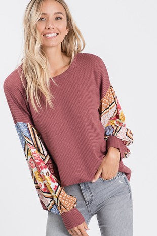 Wine Country Bishop Sleeve Top - Style & Grace Co