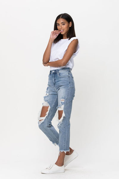 The Becca Distressed Cropped Denim - Style & Grace Co