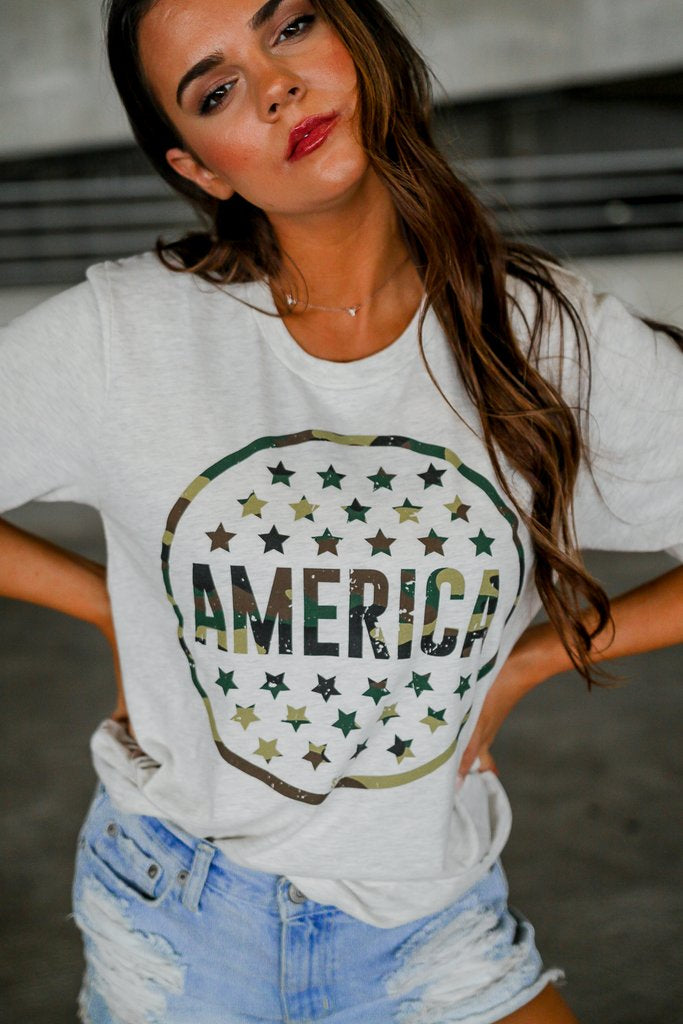 Camo America Tee - Style & Grace Co