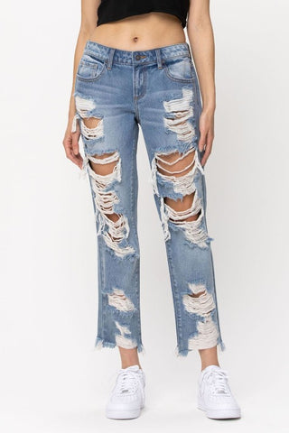 cello jeans, mid rise boyfriend jeans heavy distressed heavy destroyed jean real denim the buckle