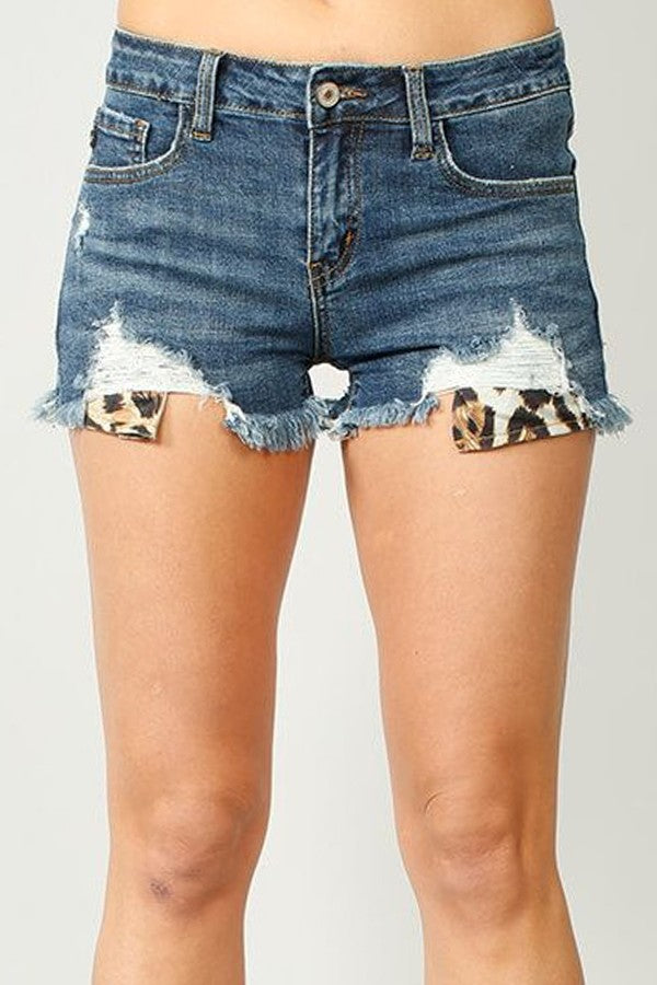 Leopard Pocket Frayed Shorts - Style & Grace Co