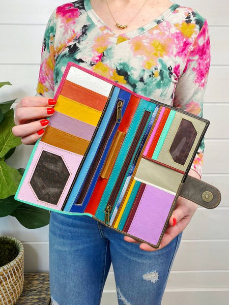 Nash Leather and Hair on Hide Travel Wallet - Multi Color - Style & Grace Co