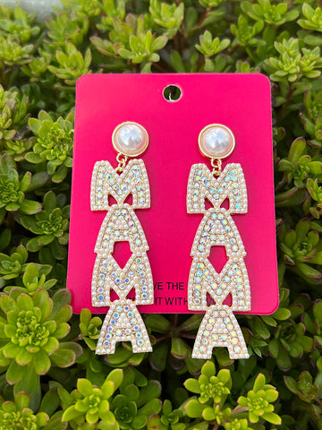 Mama Earrings with Pearl Stud - Style & Grace Co
