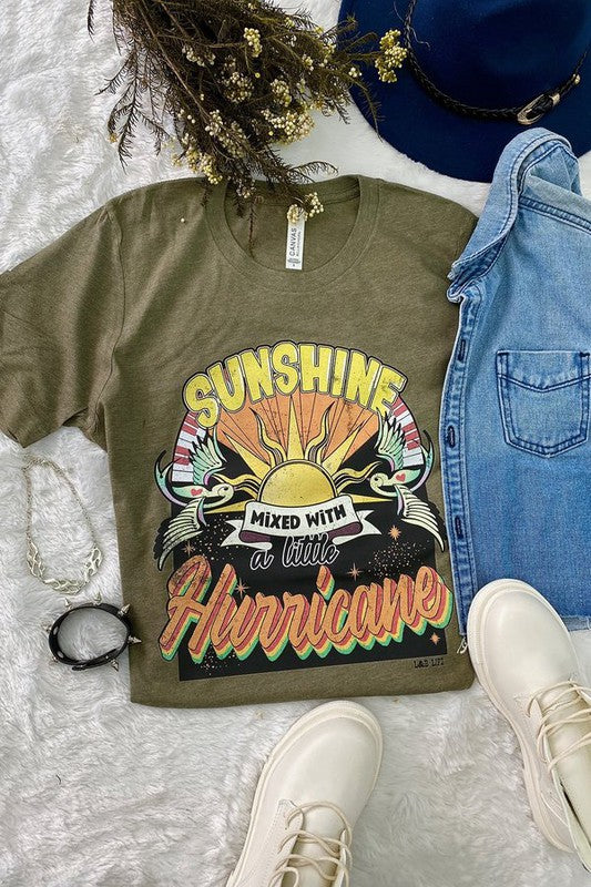 Sunshine Mixed With A Little Hurricane Tee - Style & Grace Co