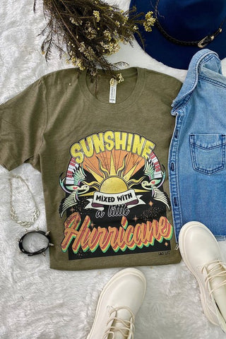 Sunshine Mixed With A Little Hurricane Tee - Style & Grace Co